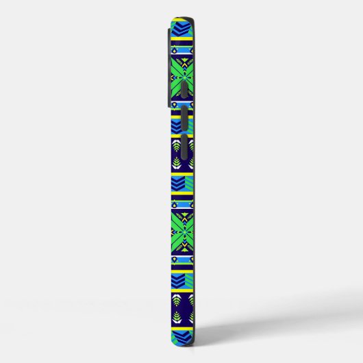 Blue Stripe Aztec Case-Mate iPhone Case (Achterkant / Links)