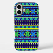 Blue Stripe Aztec Case-Mate iPhone Case (Achterkant)