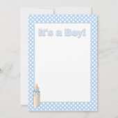 Blue Stripe Baby shower Invitation with Slaping Kaart (Achterkant)