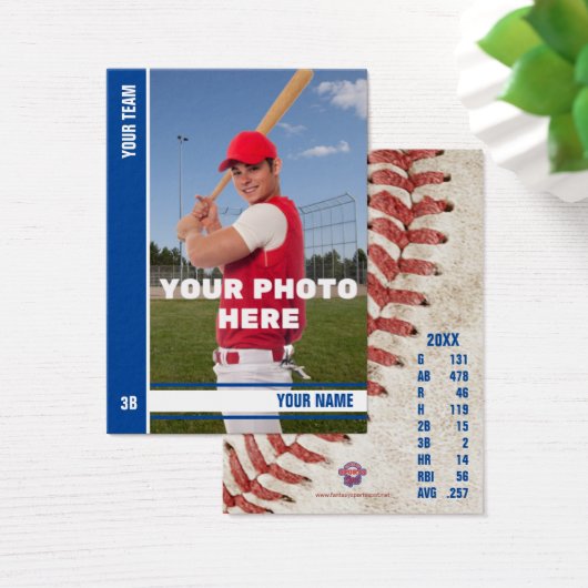 Blue Stripe Baseball Trading Kaart - Aangepaste ST (Bureau)