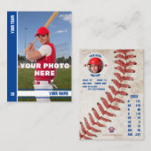 Blue Stripe Baseball Trading Kaart - Aangepaste ST Contactkaartje (Voorkant / Achterkant)