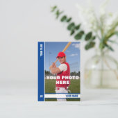 Blue Stripe Baseball Trading Kaart - Aangepaste ST Contactkaartje (Staand voorkant)