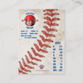 Blue Stripe Baseball Trading Kaart - Aangepaste ST Contactkaartje (Achterkant)