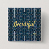 Blue Stripe Beautiful Button by Poet Adiela Akoo (Voorkant)