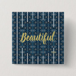Blue Stripe Beautiful Button by Poet Adiela Akoo