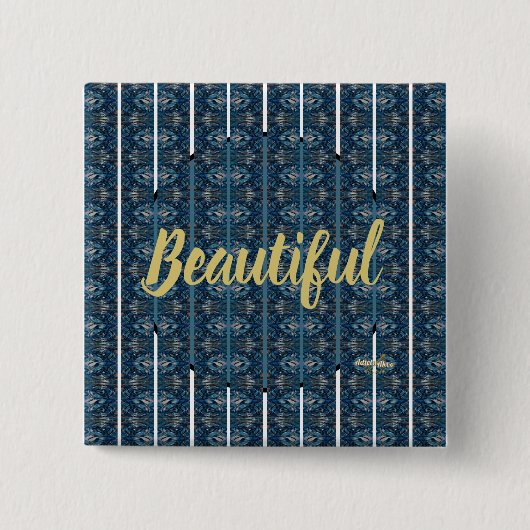 Blue Stripe Beautiful Button by Poet Adiela Akoo (Voorkant)