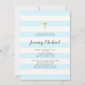 Blue Stripe Boy Baptism of First Community nodig Kaart (Voorkant)