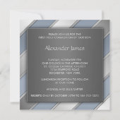 Blue Stripe Boys Eerste Communie Kaart (Achterkant)