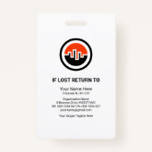 Blue Stripe Columns Photo Lijst Sjabloon Press ID Badge (Achterkant)