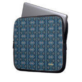 Blue Stripe Electronics Bag van Dichteres Adiela A Laptop Sleeve (Voorkant Links)