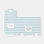 Blue Stripe Elegant Gold First Heilige Communie Bedankdoosjes (Uitgevouwen)