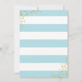 Blue Stripe Glitter Stippen Baby shower Uitnodigin Kaart (Achterkant)