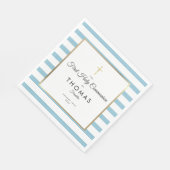 Blue Stripe Gold Cross First Heilige Communie Servet (Hoek)