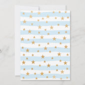 Blue Stripe + Gold Star Boy Baby shower per post Kaart (Achterkant)
