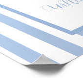 Blue Stripe Hete Luchtballon Baby shower Welkom Poster (Hoek)
