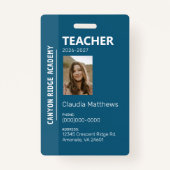 Blue Stripe Homeschool Educator ID Badge (Voorkant)