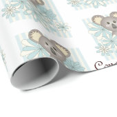 Blue Stripe Koala Boy Baby shower / Kinderverjaard Cadeaupapier (Rol Hoek)
