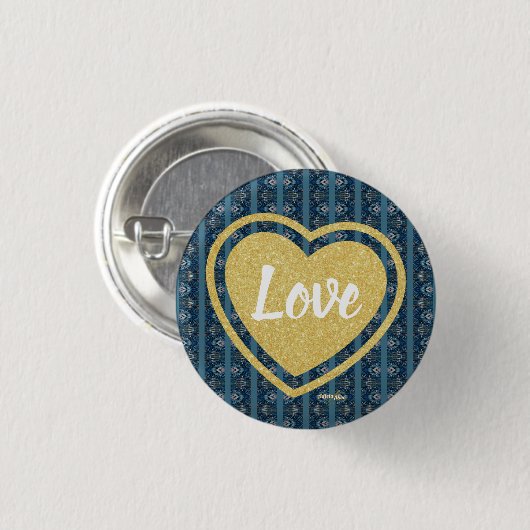Blue Stripe Love Button van Dichteres Adiela Akoo (Voorkant /achterkant)