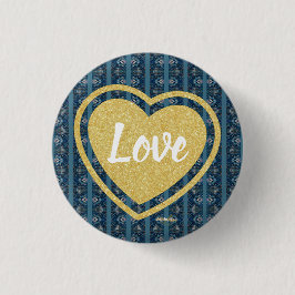 Blue Stripe Love Button van Dichteres Adiela Akoo