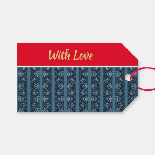 Blue Stripe Love Gift Label van Dichteres Adiela A Cadeaulabel (Voorkant (Horizontaal))