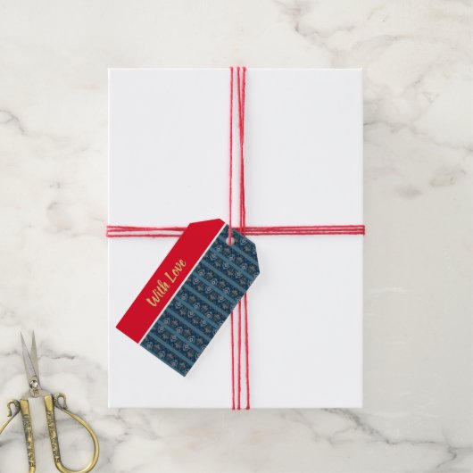 Blue Stripe Love Gift Label van Dichteres Adiela A Cadeaulabel (Met Touw)
