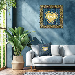 Blue Stripe Love Poster van Poet A