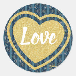 Blue Stripe Love Sticker van Dichteres Adiela Akoo