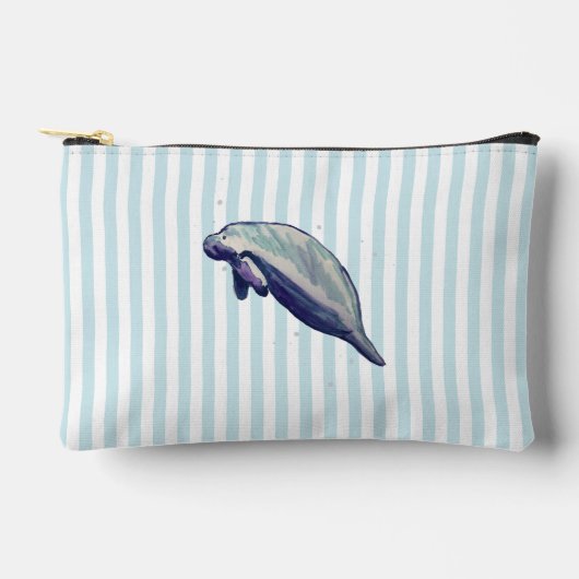 Blue Stripe Manatee Coastal Make-up Etui (Voorkant)