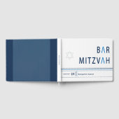 Blue Stripe Modern Bar Mitzvah Gastenboek (Volledig)