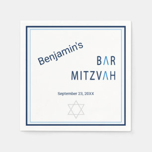 Blue Stripe Modern Bar Mitzvah Servet
