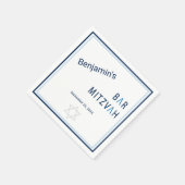 Blue Stripe Modern Bar Mitzvah Servet (Hoek)