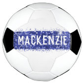 Blue Stripe Monogram Naam Gepersonaliseerd Voetbal (Gedraaid)