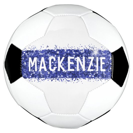 Blue Stripe Monogram Naam Gepersonaliseerd Voetbal (Gedraaid)