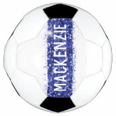 Blue Stripe Monogram Naam Gepersonaliseerd Voetbal (Voorkant)