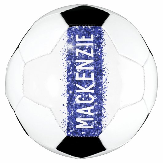 Blue Stripe Monogram Naam Gepersonaliseerd Voetbal (Voorkant)