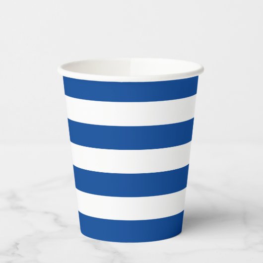 Blue Stripe Paper Cup Papieren Bekers (Links)