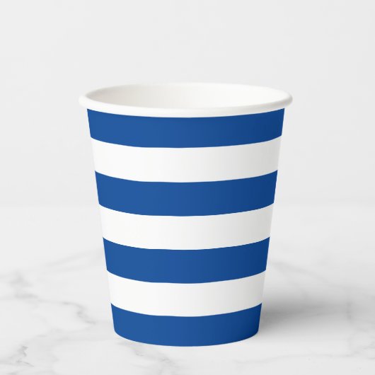 Blue Stripe Paper Cup Papieren Bekers (Voorkant)