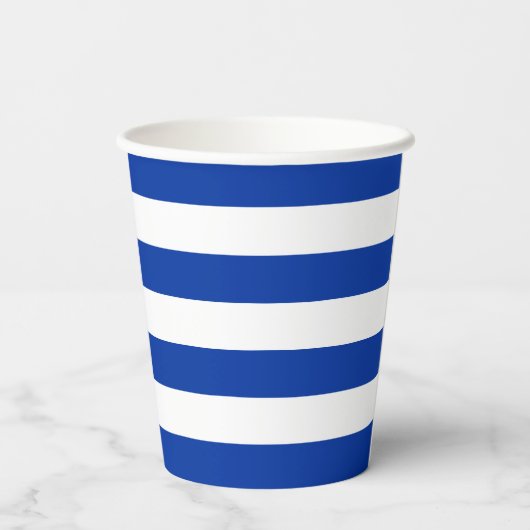 Blue Stripe Paper Cup Papieren Bekers (Achterkant)