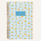 Blue Stripe | Pasta Shapes Personalized Notitieboek (Voorkant)