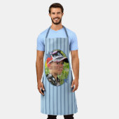 Blue Stripe Photo Template Schort (Gedragen)