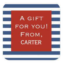 Blue Stripe Red Lijst Personal Gift Sticker