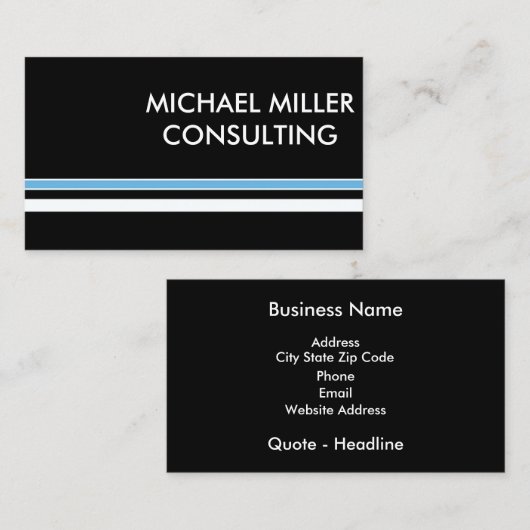 Blue Stripe-sjabloon voor visitekaartjes (Voorkant / Achterkant)