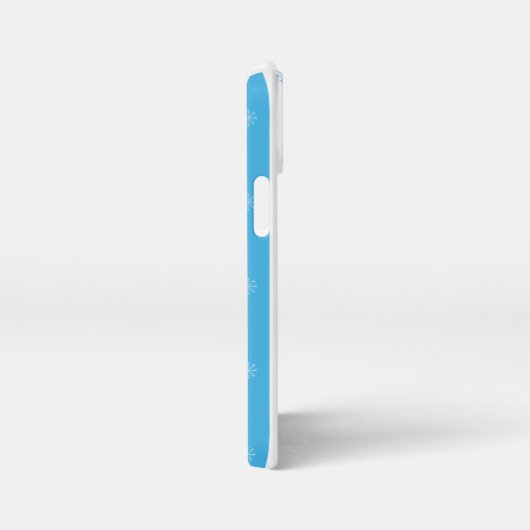 Blue Stripe Snowflake Seamless Winter Pattern iPhone Hoesje (Rechterkant)