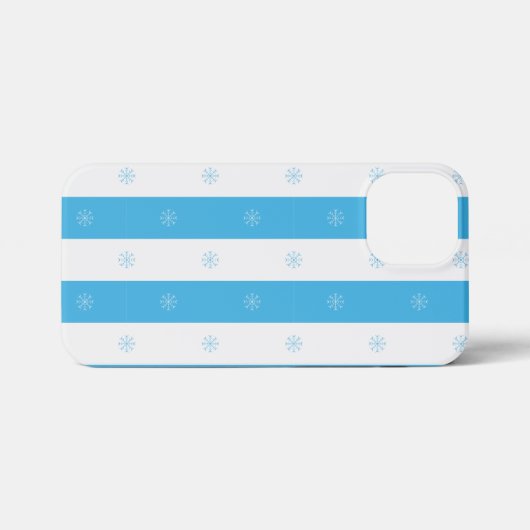 Blue Stripe Snowflake Seamless Winter Pattern iPhone Hoesje (Achterkant horizontaal)
