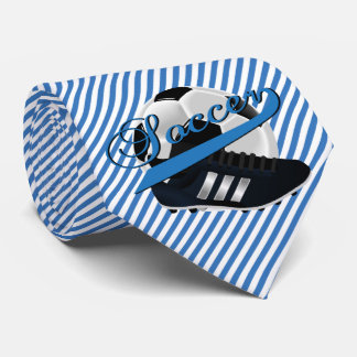 Blue Stripe Soccer Player Stropdas