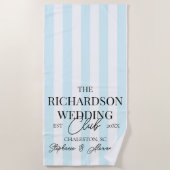 Blue Stripe Social Club Custom Wedding Merch Favor Strandlaken (Voorkant)