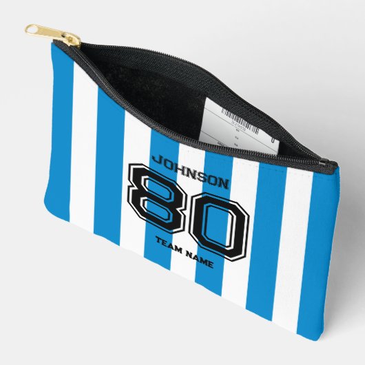 Blue Stripe Sports Team Aangepaste naam Team Etui (Open)