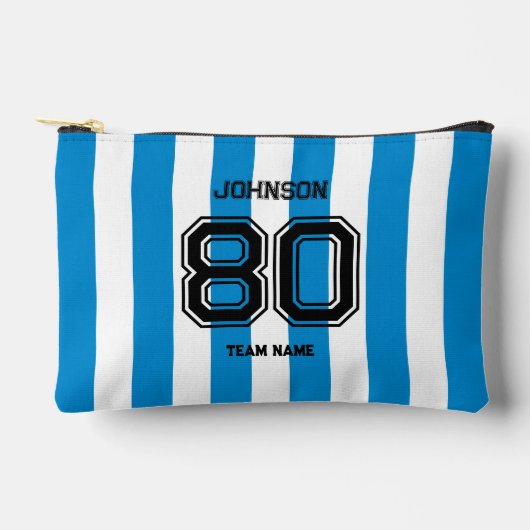 Blue Stripe Sports Team Aangepaste naam Team Etui (Voorkant)