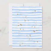 Blue Stripe Waterverf Baby shower Invitation Kaart (Achterkant)