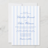 Blue Stripe Wedding Invitation Kaart (Voorkant)